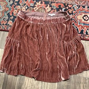 pink velvet skirt